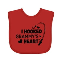 Inktastic I Hooked Grammy's Heart with Fishing Rod Boys or Girls Baby Bib