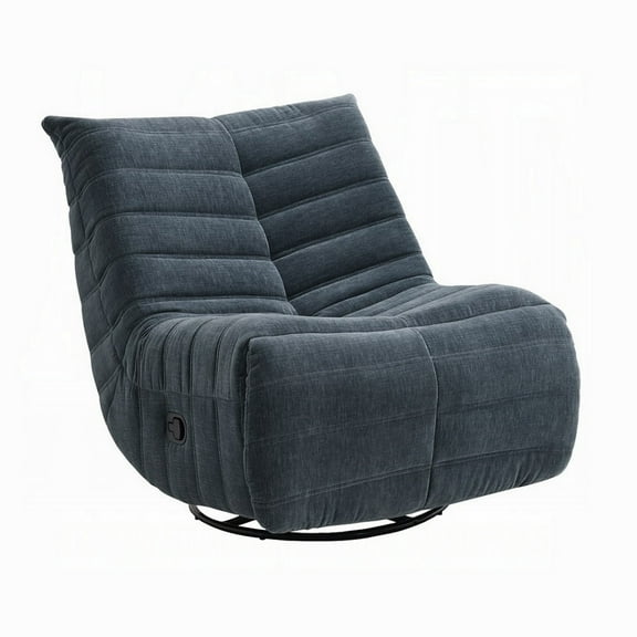 Taon Swivel Glider Manual Recliner Chair, Tufted Dark Gray Chenille