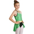 thumbnail image 3 of YIZYIF Girls Christmas Gymnastic Leotard Sparkly Sequins Jumpsuit Ballet Jazz Stage Performance Leotard Green 6, 3 of 7