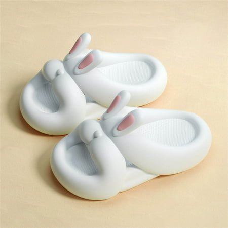 

naisibaby Toddler Kids Slides Slipper Boys & Girls Summer Sandals Non-Slip Flip Flops Comfy Beach Shoes White Size 6-7Years