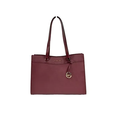 Michael Kors Jet Set Large Pocket Oxblood Red Tote Bag