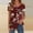 Brick Red, variant on Womens Tops 2026 Summer Dressy Casual Floral Printed Short Sleeve Button Down Ruffle Pleated Shirts Loose Fit Cute Work Outfits Blouses