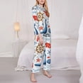 thumbnail image 5 of Wukai Watercolor Nautical Print Women's Pajama Set - Soft Long Sleeve Sleepwear for Comfort and Style-Medium, 5 of 9
