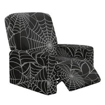 Xoenoiee Spider Web Print Recliner Chair Cover 4 Piece Slipcover Small Recliner Cover Jacquard 1 Seat Couch Covers Washable Chair Furniture Protector