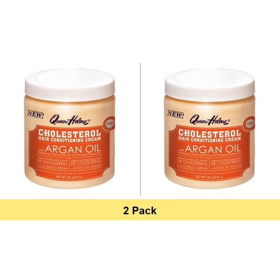 QUEEN HELENE Cholesterol Hair Conditioning Creme Argan Oil, 15 oz - 2 Pack
