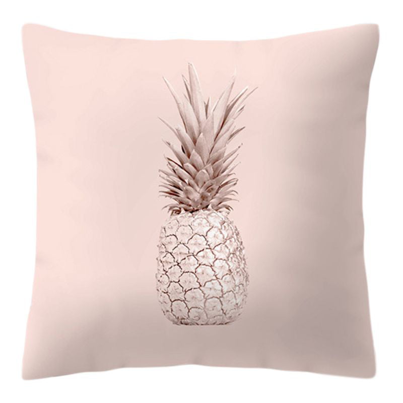 Geometric Pineapple Glitter Cushion Cover One Side Printed Pillow Case Rose Gold