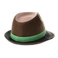 thumbnail image 3 of WITHMOONS Vintage Weathered Leather Indiana Jones Fedora Hat GN6746 (Brown), 3 of 4