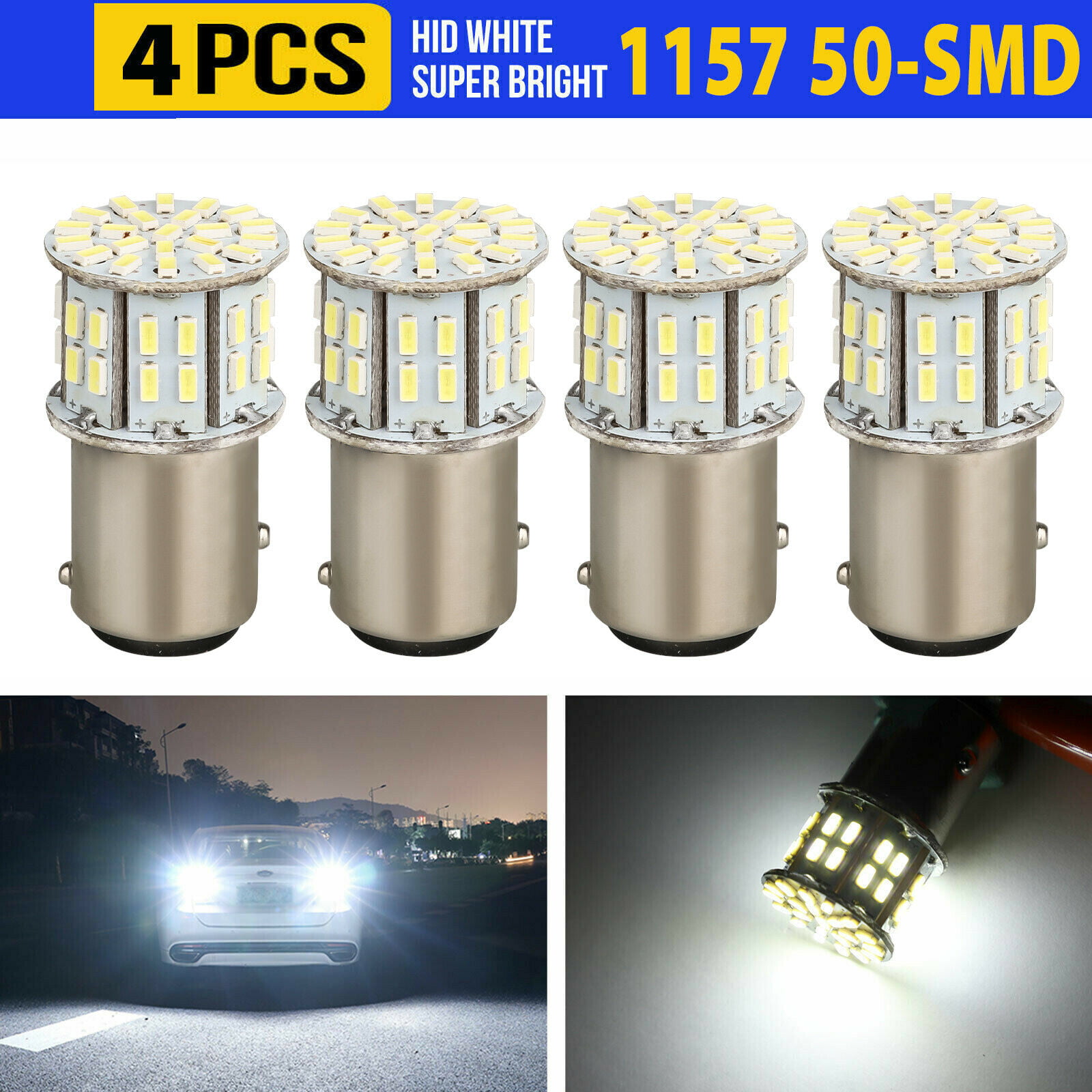 BAY15D 2-1157 Dual Function 27 SMD Tower 12 volt LED Amber Yellow 