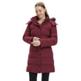 thumbnail image 4 of Wantdo Women's Big and Tall Jacket Quilted Puffer Jacket Long Winter Parka Jacket Wine Red 2XL, 4 of 11