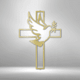 thumbnail image 2 of Peaceful Dove Cross Steel Sign Laser Cut Powder Coated Home & Office Metal Wall Decor Multiple Sizes & Colors, 2 of 5