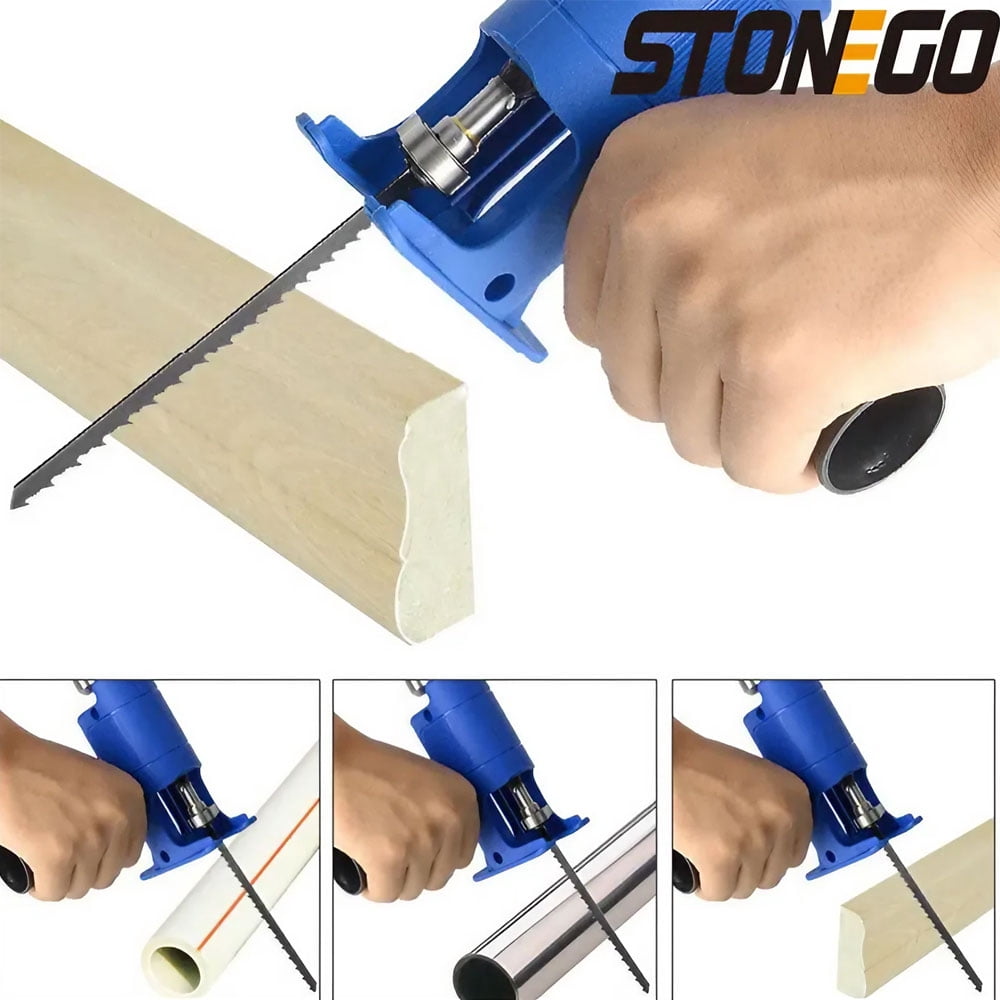 STONEGO 1Set Drill Adapter - Convert Your Power Drill to a Reciprocating Saw, Saber Saw, or Jigsaw for Home Woodworking Projects