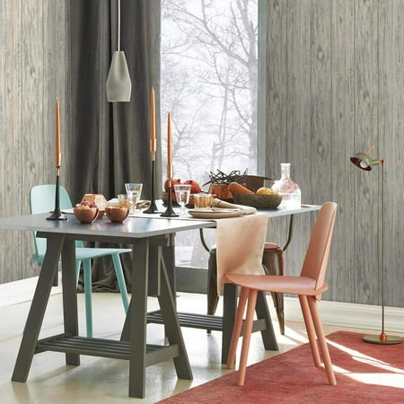 UPC 034878331287 product image for RoomMates Grey Mushroom Wood Peel & Stick Wallpaper | upcitemdb.com