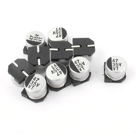 Unique Bargains 10pcs 47uF 35V SMD Aluminum Electrolytic Capacitors 6mm x 5mm