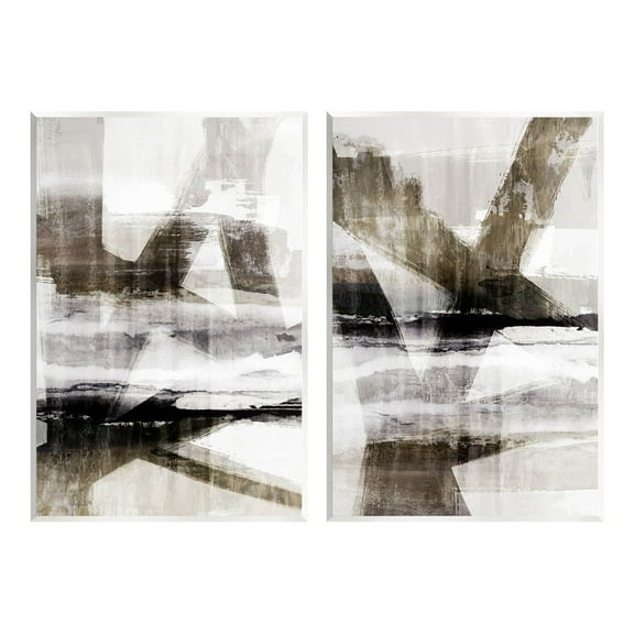Stupell Industries Abstract Composition Urban Complex Graphic Art Unframed Art Print Wall Art, Set of 2, Design by Nina Blue