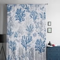 thumbnail image 5 of Coastal Coral Semi Sheer Curtains Drapes for Living Room, Bedroom, French Doors Window 84 Inches Long, Blue Grey Ocean Marine Plant Summer Fish Rod Pocket Chiffon Curtain Drapery Voile Drape Panel, 5 of 6