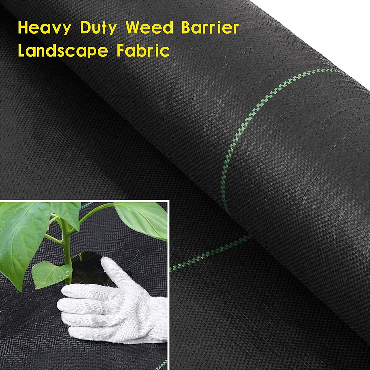 Weed Barrier Landscape Fabric Heavy Duty，Garden Fabric Weed Barrier，Black Mulch for Landscaping, Weed Blocker Fabric Garden Bed Cover Garden Supplies 4x60ft