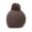 Dark Taupe, variant on Thick Acrylic Knitted Beanie w/ Pom - Black