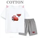 thumbnail image 3 of Conjunto de camiseta y pantalones cortos de verano para niños, camiseta de algodón de manga corta con dibujos de coches y pantalones, conjunto de 2 piezas, ropa para niñas y niños, conjunto para bebés, 3 of 5
