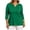 Green-50, variant on Women's Plus Size 3/4 Sleeve V-Neck Tee Casual Solid Color T-Shirt Sizes L-5X