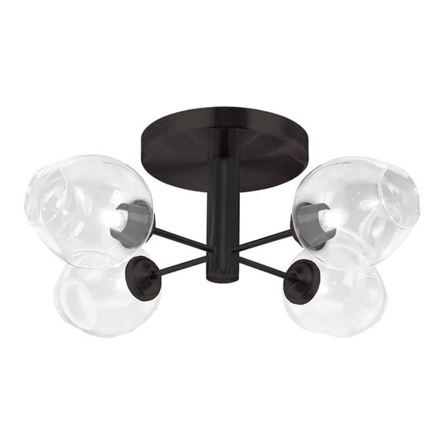 Dainolite Abii 4-Light 160W Métal Semi Flush Mount Light en Noir Mat