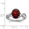 thumbnail image 3 of Sterling Silver Rhodium-Plated Garnet & Diamond Ring (Size 7) Made In India qdx636-7, 3 of 5