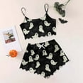 thumbnail image 2 of Bjutir Halloween Short Set For Women Sleeveless Tank Top And Shorts Set Casual Halloween Print 2 Pieces Set Pajamas Set Black, 2 of 4