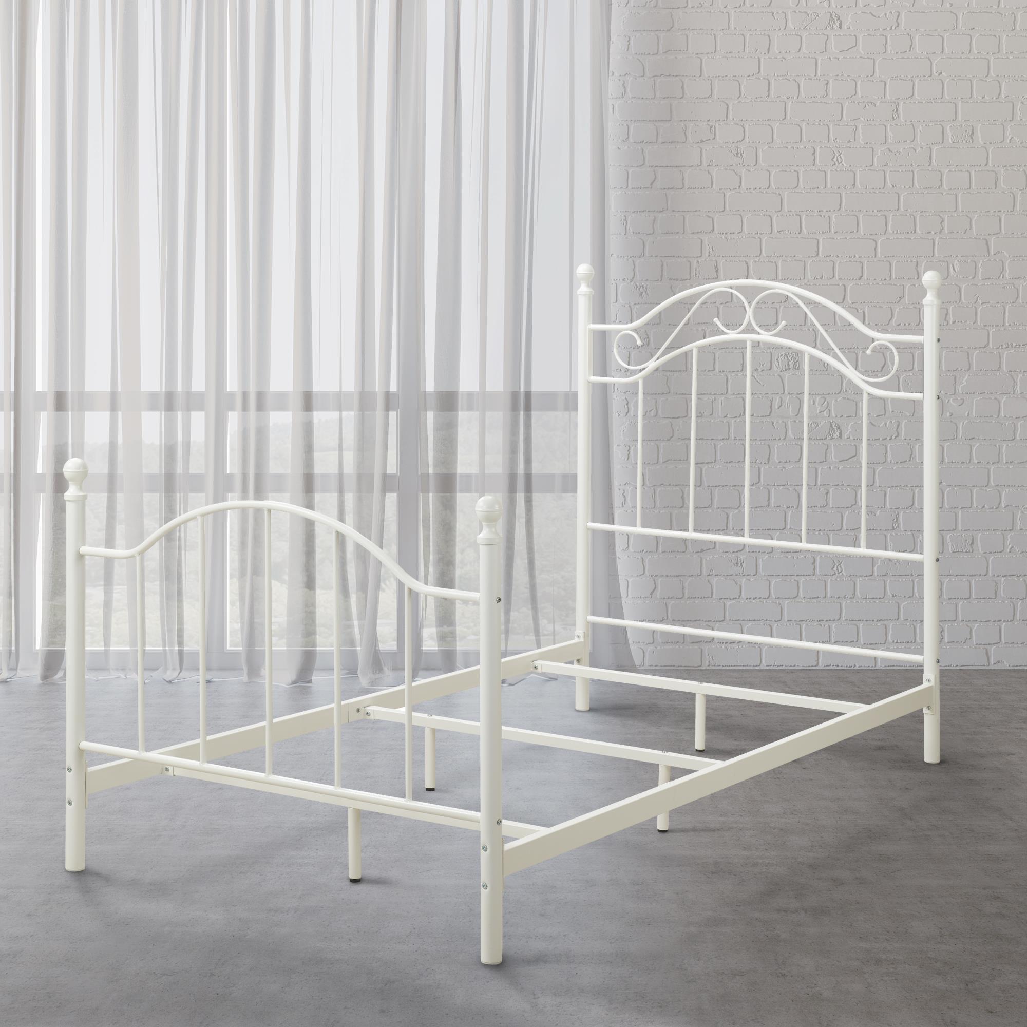 Mainstays Metal Bed, Bedroom Furniture, Twin Size Frame, White - image 2 of 16