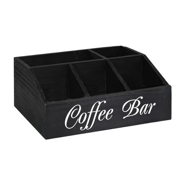 DOLITY Station de Café Organisateur Comptoir Panier de Rangement Rustique Support de Dosettes de Café en Bois