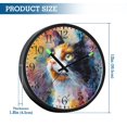 thumbnail image 3 of Voice Activated Clock with Glow Light 12 Inch Large Silent Wall Clock Battery Operated for Home Decor Watercolor Calico Cat, 3 of 8