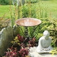 thumbnail image 5 of Achla Designs 24"Dia. Round Brass Hammered Copper Birdbath w/Black Wrought Iron Folding Ring Stand, 5 of 5