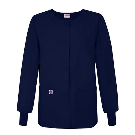 Ladies Warm Up Scrub Jacket - Sivvan Womens Scrub Warm-Up Jacket / Front Snaps - Round Neck