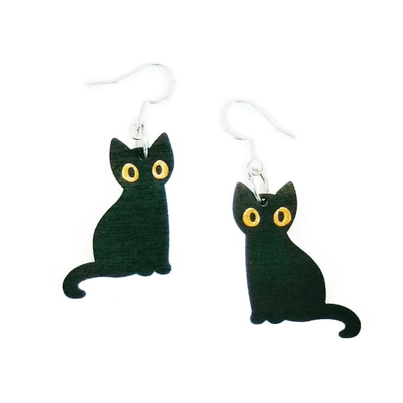 Jewelry Black Cats Dangle Earrings Halloween Cat Earrings Halloween Accessories