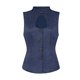 thumbnail image 2 of Chaleco Jacquard Steampunk Inspire Chic para Mujer con Cuello en U, de Un Solo Botón, Floral, Gótico, Talla M, Azul Oscuro, 2 of 5