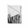 thumbnail image 2 of City Soft Flannel Fleece Throw Blanket, Hand Drawn Sketch of New York Skyscape Buildings and Skyscrapers Print, Cozy Plush for Indoor and Outdoor Use, 50" x 70", Charcoal Grey and White, by Ambesonne, 2 of 6