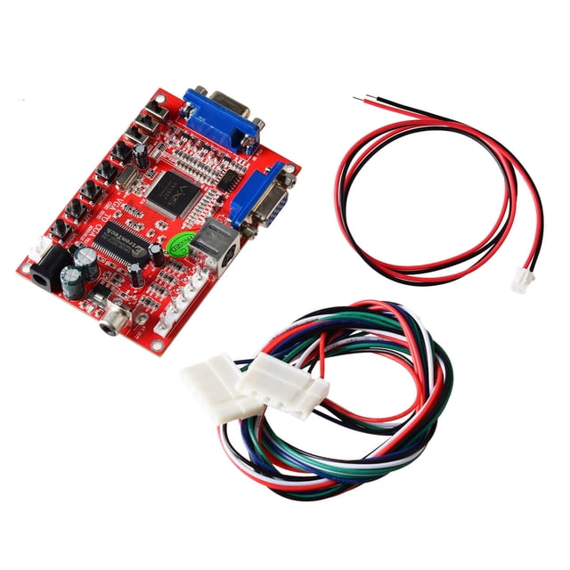 Video Output Converter Board + Power Supply Wire Arcade Game VGA to CGA RGBS/CVBS/S-VIDEO