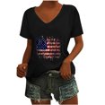 thumbnail image 2 of Fiudx Ofertas Flash Del Día Solo En Línea Camiseta de Cuello Redondo con Estampado Del Día de La Independencia Degradado de Manga Corta para Mujer, 2 of 4