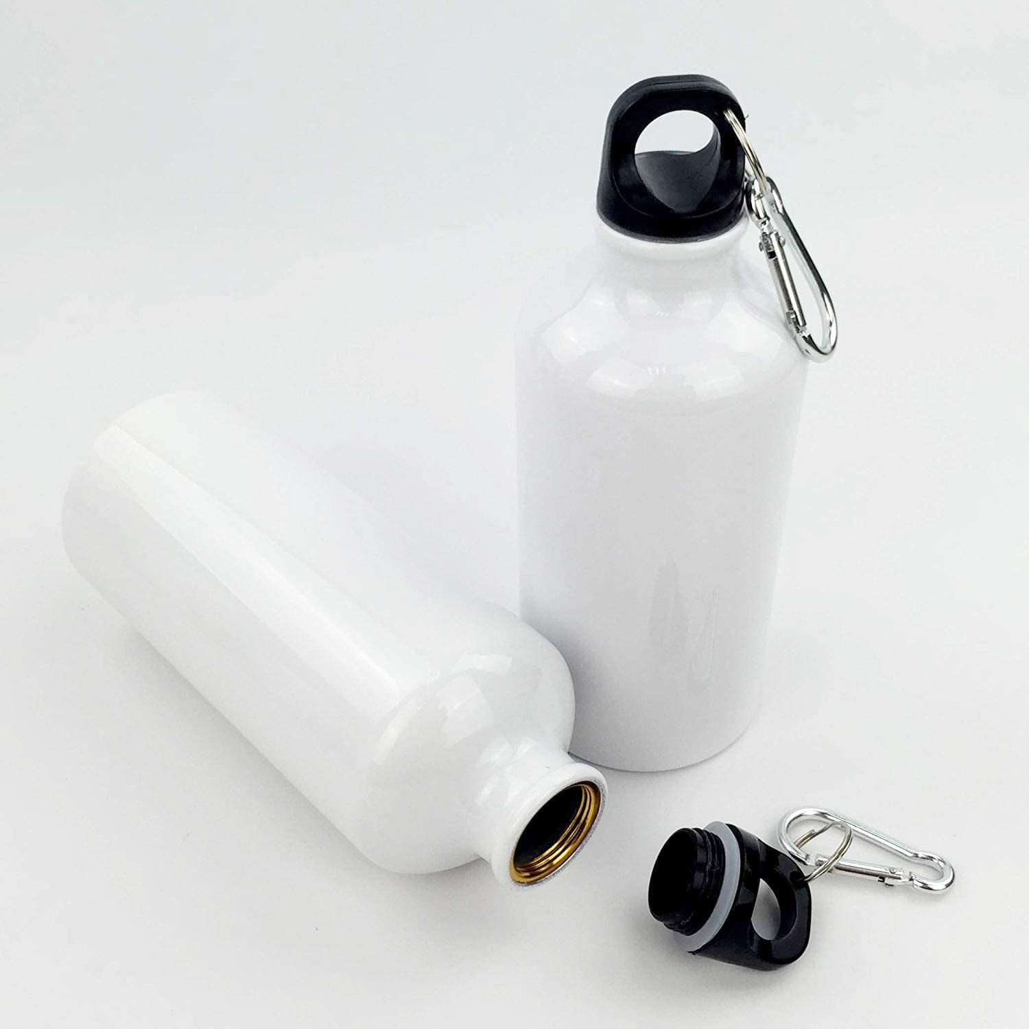 Techtongda 20 pcs 500ml Blank Aluminium Water Bottle Heat Transfer Sports Bottle White