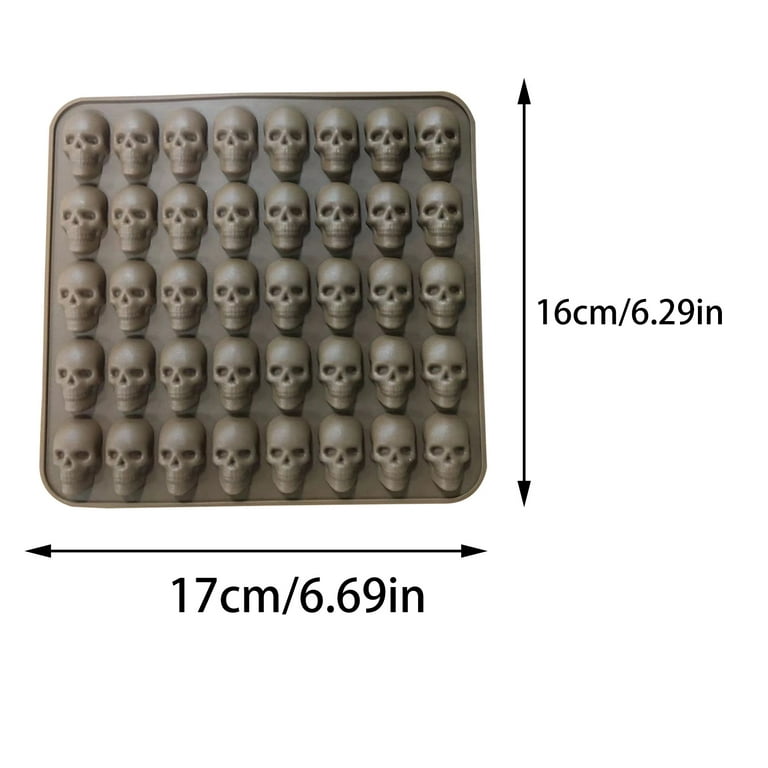 Herrnalise Gummy Skull Candy Molds Silicone,40 Cavity Non-Stick Skull  Silicone Molds for Chocolate,Candy,Jelly,Ice Cube,Dog Treats etc.