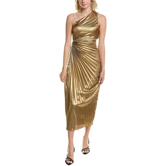 Carla Ruiz womens  Midi Dress, 4, Gold