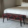 thumbnail image 2 of Whosucclay Rose Spider Web Print Stretch Bench Dust Cover Stain Resistant Benches Covers for Dining Room Removable Slipcover Waterproof Bench Seat Protector for Living Room, Bedroom, 2 of 7