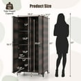 thumbnail image 3 of Gymax 62'' Wicker Wardrobe w/ 2 Doors Hanging Rod & 4 Storage Cubes for Home Patio Mix Brown, 3 of 10