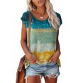 thumbnail image 2 of Blouses à Manches Courtes pour Femmes Femmes Décontracté Imprimé Manches Courtes Col Rond Chandail Blouse T-Shirt Hauts Femmes Hauts à Manches Courtes Femmes Blouse à Manches Courtes Hauts à Manches Courtes pour Femmes, 2 of 6