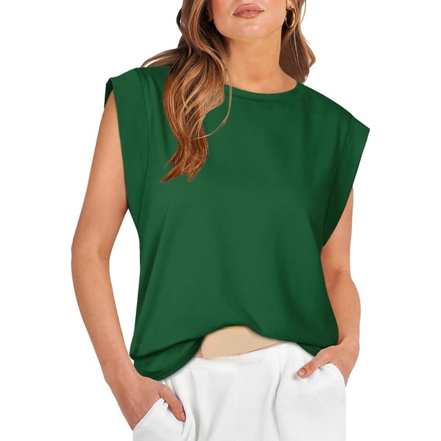 Huggegwe Haut Femme Été 2024 Décontracté Col Rond Style Urbain Rayé CJB91-127394