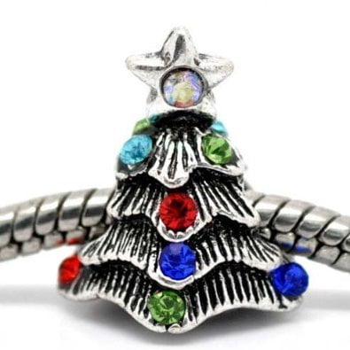 Tree Charm - Lit Christmas Tree Charm Bead. Fits Troll, Zable, Baigi, Chamilia Charm Bracelets.