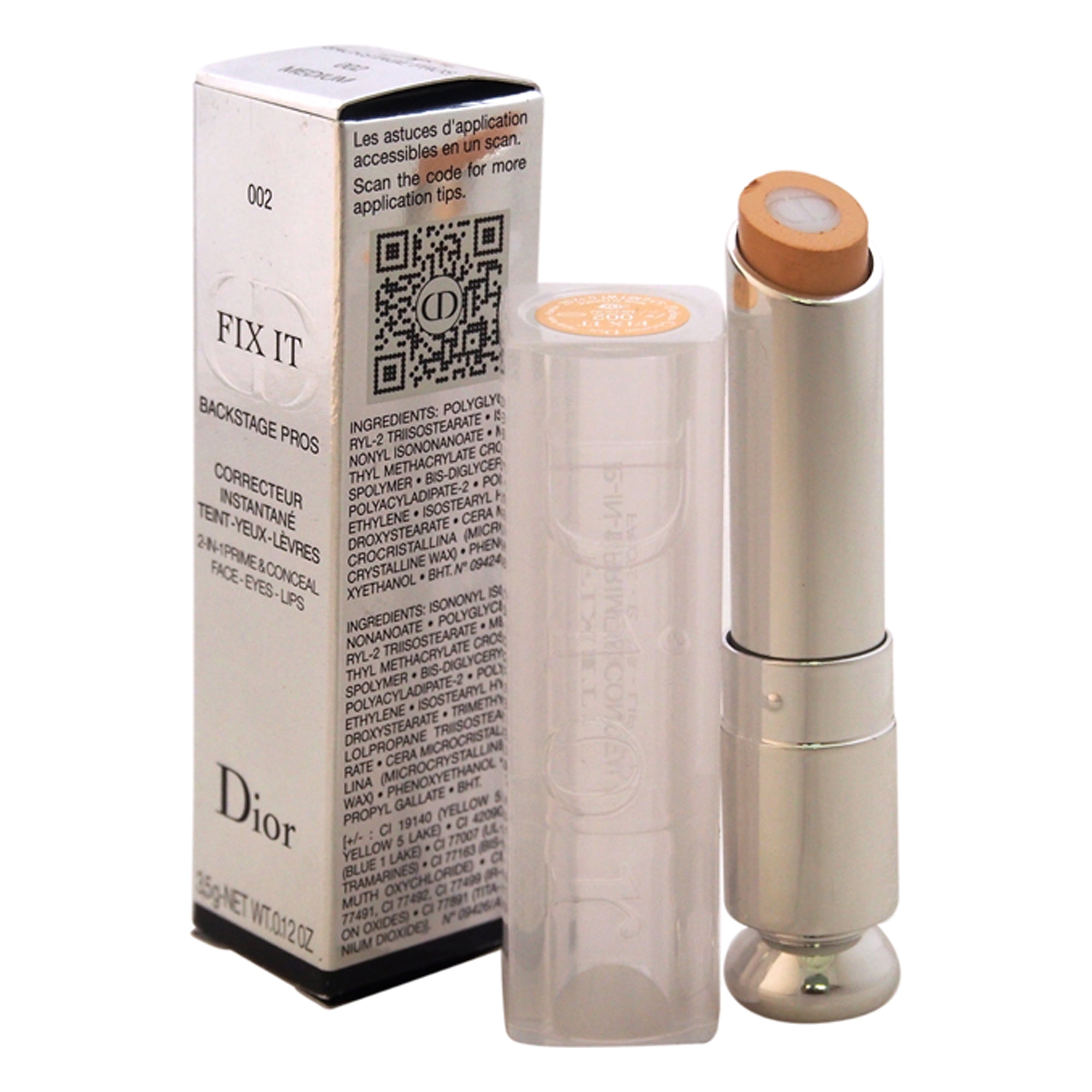 Fix It 2 in 1 Prime and Conceal 002 Medium by Christian Dior for Women 0.12 oz Makeup Walmart