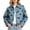 Blue, variant on Women Polka Dot Swing Jacket Button Front Long Sleeve Jackets Lightweight Trendy Casual Coat