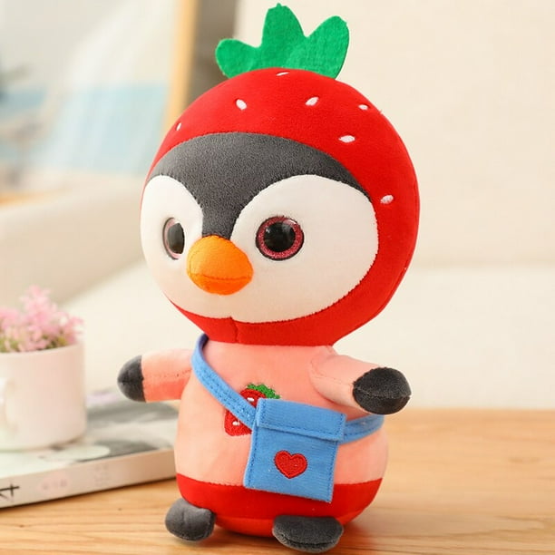 1pc 25/35cm Cute Transform Penguin Plush Toys Soft Stuffed Dinosaur Rabbit Bear Dolls for Children Baby Birthday Giftstrawberry35cm Deng Xun unisex