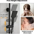 thumbnail image 5 of Exposed Shower Fixtures, Luxury Wall Mounted Rain Mixer with Adjustable Height, Air Injection Technology, Easy Installation & Cleaning, for Beauty Salon Bathing Areas (304 Stainless Steel), 5 of 5