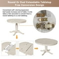 thumbnail image 5 of EUROCO 5 Piece Dining Room Table Set,42" Round Dining Table with Extendable Tabletop & Breakfast Nook,Easy Clean Tabletop,Antique White, 5 of 8
