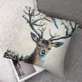 thumbnail image 7 of nygtbtfer Art Bird Deer Painting Trees Color Animal Forest Animal Pillow Covers Pillowcases Home Decor Bed Couch Sofa Office Living Room Cushion  White, 7 of 7